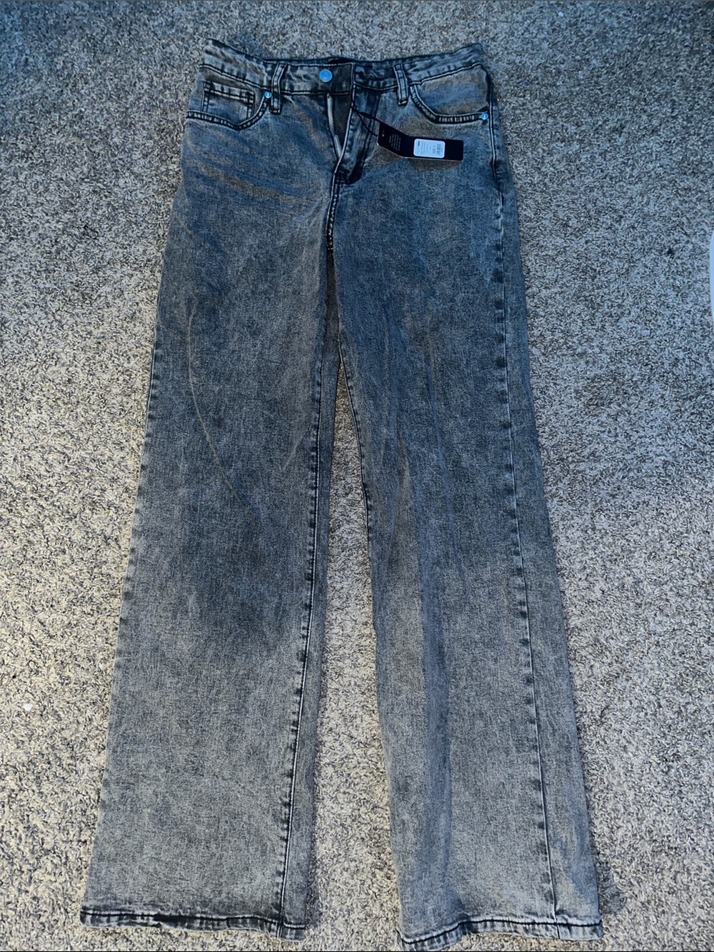 Fashion Nova Women's Wide Leg Washed Black Gray Jeans